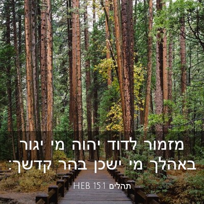 Picture 03 - תהלים 15:1 HEB - מזמור לדוד יהוה מי יגור - Bible Verse Picture