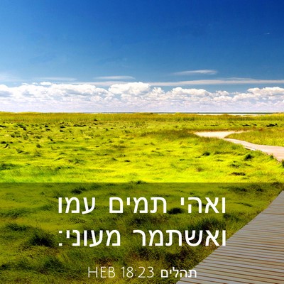 Picture 03 - תהלים 18:23 HEB - ואהי תמים עמו ואשתמר - Bible Verse Picture