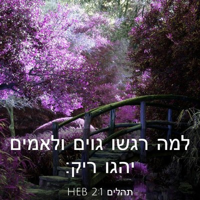 Picture 03 - תהלים 2:1 HEB - למה רגשו גוים ולאמים יהגו - Bible Verse Picture