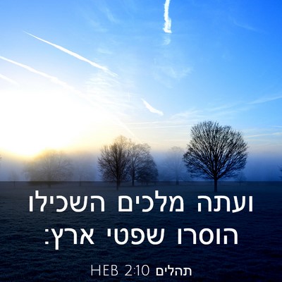 Picture 03 - תהלים 2:10 HEB - ועתה מלכים השכילו הוסרו - Bible Verse Picture