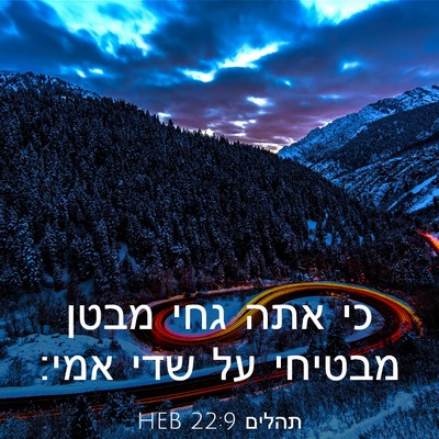 Picture 03 - תהלים 22:9 HEB - כי אתה גחי מבטן מבטיחי על - Bible Verse Picture