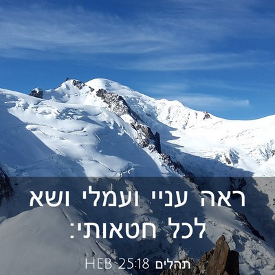 Picture 03 - תהלים 25:18 HEB - ראה עניי ועמלי ושא לכל - Bible Verse Picture