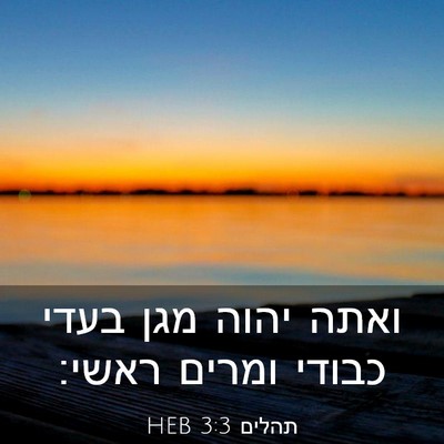 Picture 03 - תהלים 3:3 HEB - ואתה יהוה מגן בעדי כבודי - Bible Verse Picture