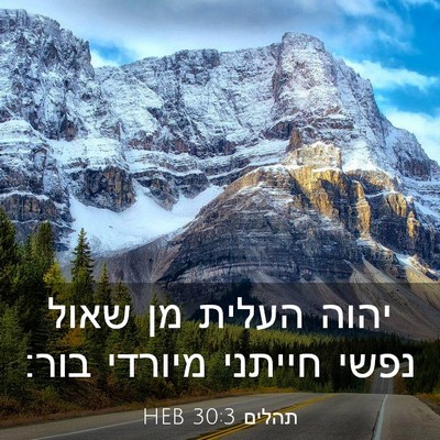 Picture 03 - תהלים 30:3 HEB - יהוה העלית מן שאול נפשי - Bible Verse Picture