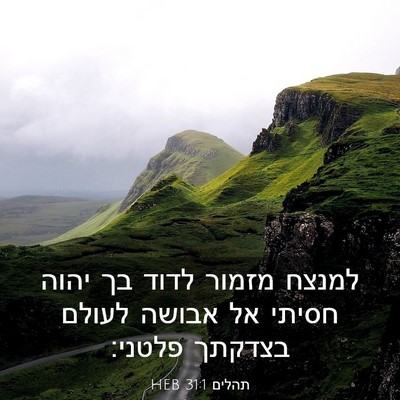 Picture 03 - תהלים 31:1 HEB - למנצח מזמור לדוד בך יהוה - Bible Verse Picture