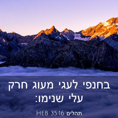 Picture 03 - תהלים 35:16 HEB - בחנפי לעגי מעוג חרק עלי - Bible Verse Picture