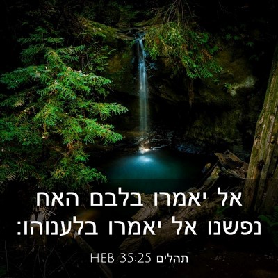 Picture 03 - תהלים 35:25 HEB - אל יאמרו בלבם האח נפשנו אל - Bible Verse Picture