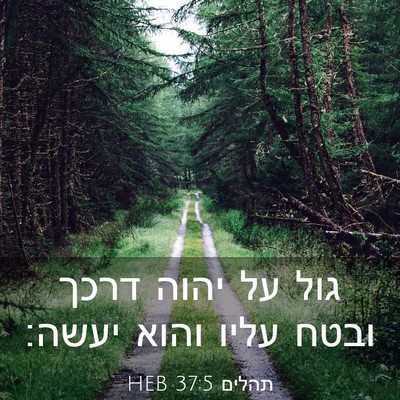 Picture 03 - תהלים 37:5 HEB - גול על יהוה דרכך ובטח עליו - Bible Verse Picture