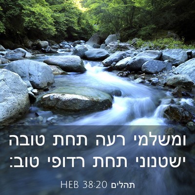 Picture 03 - תהלים 38:20 HEB - ומשלמי רעה תחת טובה - Bible Verse Picture