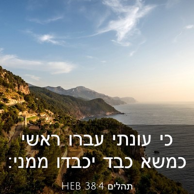 Picture 03 - תהלים 38:4 HEB - כי עונתי עברו ראשי כמשא כבד - Bible Verse Picture