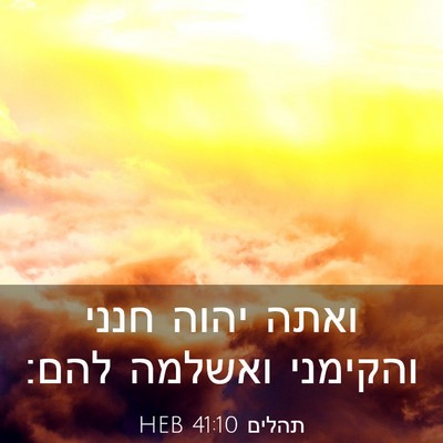 Picture 03 - תהלים 41:10 HEB - ואתה יהוה חנני והקימני - Bible Verse Picture