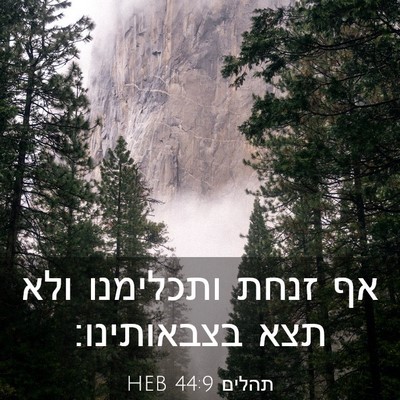 Picture 03 - תהלים 44:9 HEB - אף זנחת ותכלימנו ולא תצא - Bible Verse Picture