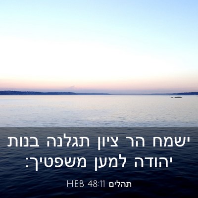 Picture 03 - תהלים 48:11 HEB - ישמח הר ציון תגלנה בנות - Bible Verse Picture