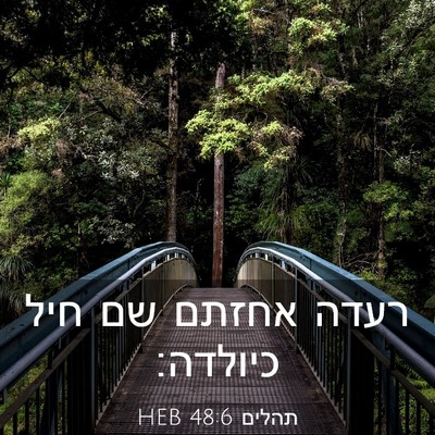 Picture 03 - תהלים 48:6 HEB - רעדה אחזתם שם חיל - Bible Verse Picture