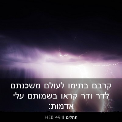Picture 03 - תהלים 49:11 HEB - קרבם בתימו לעולם משכנתם - Bible Verse Picture