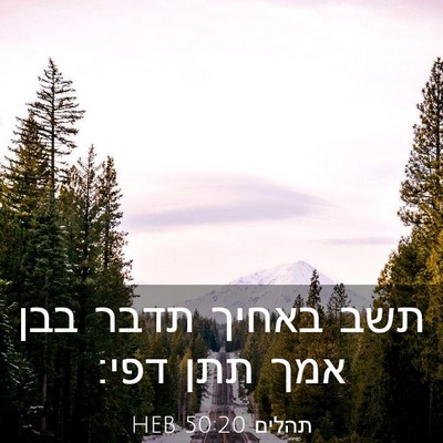 Picture 03 - תהלים 50:20 HEB - תשב באחיך תדבר בבן אמך תתן - Bible Verse Picture
