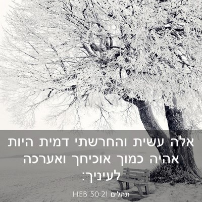 Picture 03 - תהלים 50:21 HEB - אלה עשית והחרשתי דמית היות - Bible Verse Picture