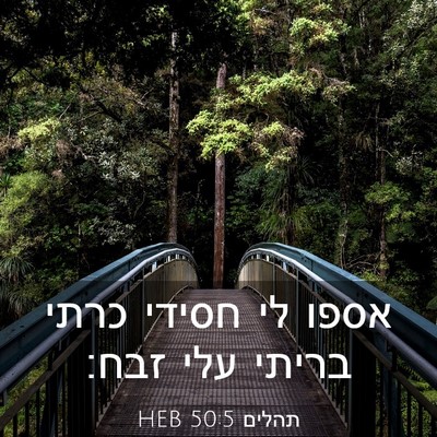 Picture 03 - תהלים 50:5 HEB - אספו לי חסידי כרתי בריתי - Bible Verse Picture