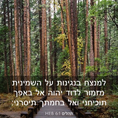 Picture 03 - תהלים 6:1 HEB - למנצח בנגינות על השמינית - Bible Verse Picture