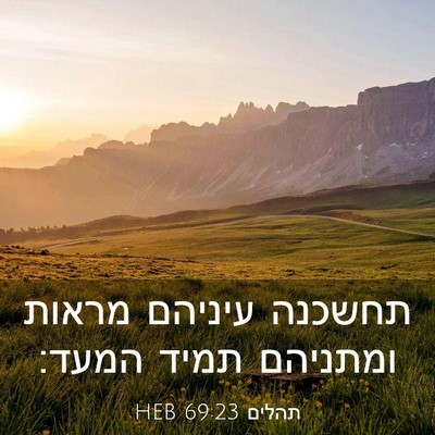 Picture 03 - תהלים 69:23 HEB - תחשכנה עיניהם מראות - Bible Verse Picture