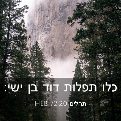 Picture 03 - תהלים 72:20 HEB - כלו תפלות דוד בן - Bible Verse Picture