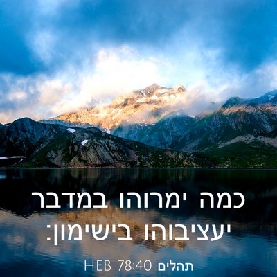Picture 03 - תהלים 78:40 HEB - כמה ימרוהו במדבר יעציבוהו - Bible Verse Picture