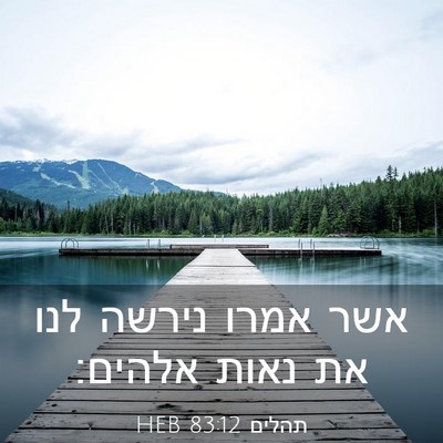 Picture 03 - תהלים 83:12 HEB - אשר אמרו נירשה לנו את נאות - Bible Verse Picture