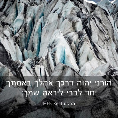 Picture 03 - תהלים 86:11 HEB - הורני יהוה דרכך אהלך באמתך - Bible Verse Picture