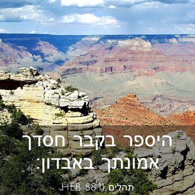 Picture 03 - תהלים 88:11 HEB - היספר בקבר חסדך אמונתך - Bible Verse Picture