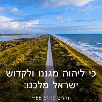 Picture 03 - תהלים 89:18 HEB - כי ליהוה מגננו ולקדוש - Bible Verse Picture