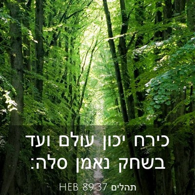 Picture 03 - תהלים 89:37 HEB - כירח יכון עולם ועד בשחק - Bible Verse Picture