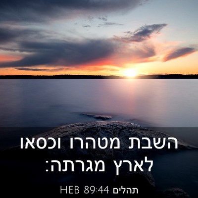 Picture 03 - תהלים 89:44 HEB - השבת מטהרו וכסאו לארץ - Bible Verse Picture