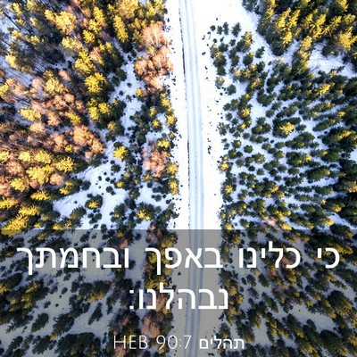 Picture 03 - תהלים 90:7 HEB - כי כלינו באפך ובחמתך - Bible Verse Picture