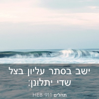 Picture 03 - תהלים 91:1 HEB - ישב בסתר עליון בצל שדי - Bible Verse Picture