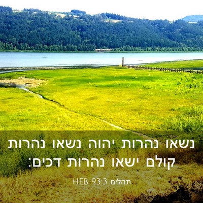 Picture 03 - תהלים 93:3 HEB - נשאו נהרות יהוה נשאו נהרות - Bible Verse Picture