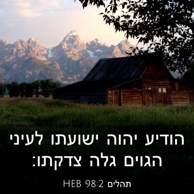 Picture 03 - תהלים 98:2 HEB - הודיע יהוה ישועתו לעיני - Bible Verse Picture