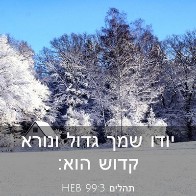 Picture 03 - תהלים 99:3 HEB - יודו שמך גדול ונורא קדוש - Bible Verse Picture