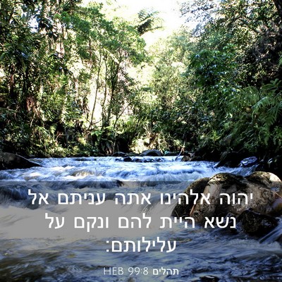 Picture 03 - תהלים 99:8 HEB - יהוה אלהינו אתה עניתם אל - Bible Verse Picture