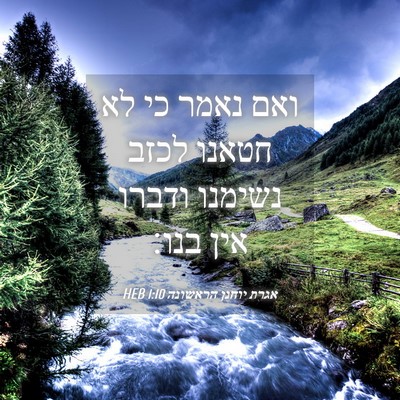 Picture 04 - אגרת יוחנן הראשונה 1:10 HEB - ואם נאמר כי לא חטאנו לכזב - Bible Verse Picture