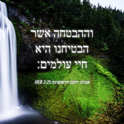 Picture 04 - אגרת יוחנן הראשונה 2:25 HEB - וההבטחה אשר הבטיחנו היא - Bible Verse Picture