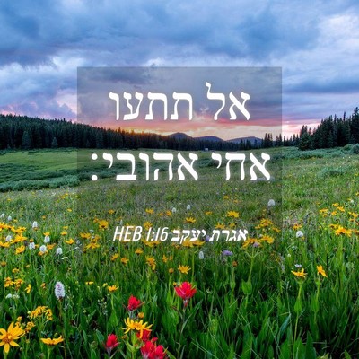 Picture 04 - אגרת יעקב 1:16 HEB - אל תתעו אחי - Bible Verse Picture