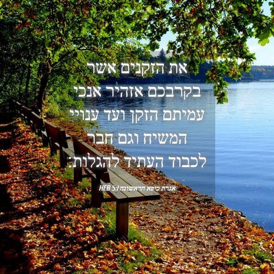 Picture 04 - אגרת כיפא הראשונה 5:1 HEB - את הזקנים אשר בקרבכם אזהיר - Bible Verse Picture
