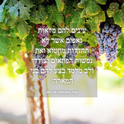 Picture 04 - אגרת כיפא השניה 2:14 HEB - עינים להם מלאות נאפים אשר - Bible Verse Picture
