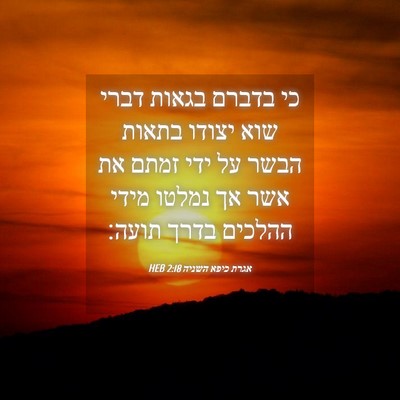 Picture 04 - אגרת כיפא השניה 2:18 HEB - כי בדברם בגאות דברי שוא - Bible Verse Picture