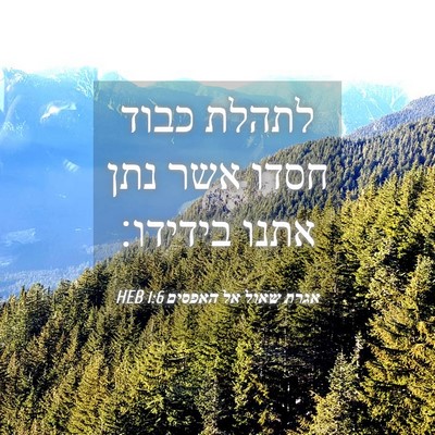 Picture 04 - אגרת שאול אל האפסים 1:6 HEB - לתהלת כבוד חסדו אשר נתן - Bible Verse Picture