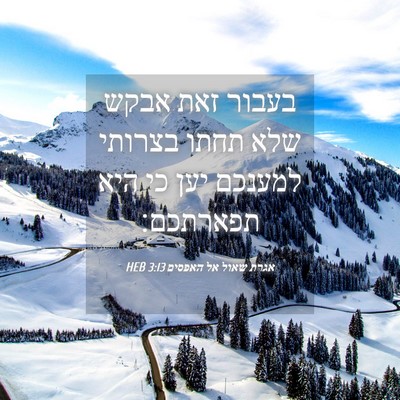 Picture 04 - אגרת שאול אל האפסים 3:13 HEB - בעבור זאת אבקש שלא תחתו - Bible Verse Picture
