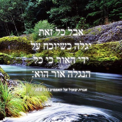 Picture 04 - אגרת שאול אל האפסים 5:13 HEB - אבל כל זאת יגלה כשיוכח על - Bible Verse Picture
