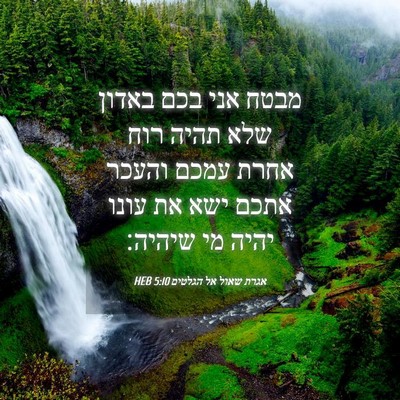 Picture 04 - אגרת שאול אל הגלטים 5:10 HEB - מבטח אני בכם באדון שלא תהיה - Bible Verse Picture