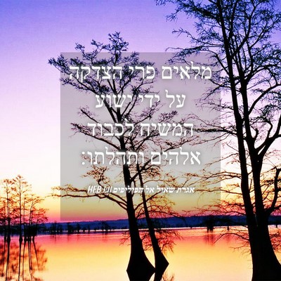 Picture 04 - אגרת שאול אל הפיליפים 1:11 HEB - מלאים פרי הצדקה על ידי ישוע - Bible Verse Picture