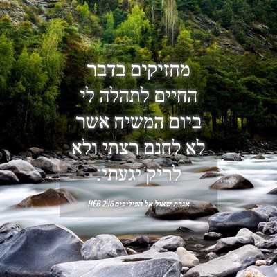 Picture 04 - אגרת שאול אל הפיליפים 2:16 HEB - מחזיקים בדבר החיים לתהלה - Bible Verse Picture